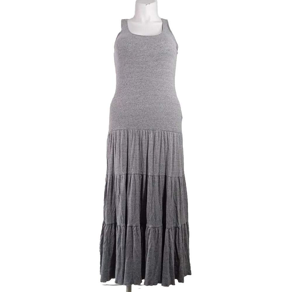 CAbi Dress‎ M Resort Gray Long Maxi Stretch Sleeveless Tier Flowy Comfortable